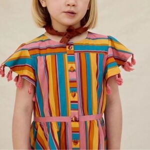 Farm Rio button down tassel Striped Girl’s Dress
